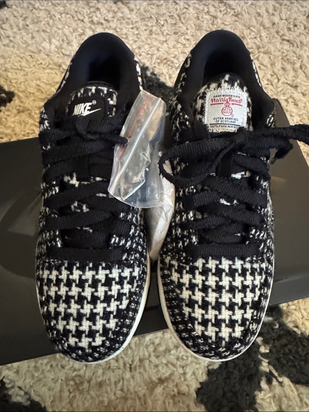 Nike Dunk Low Harris Tweed Black & White Houndstooth Womens Size 7 New